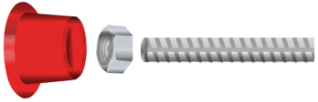 Barre + écrou + Capuchon